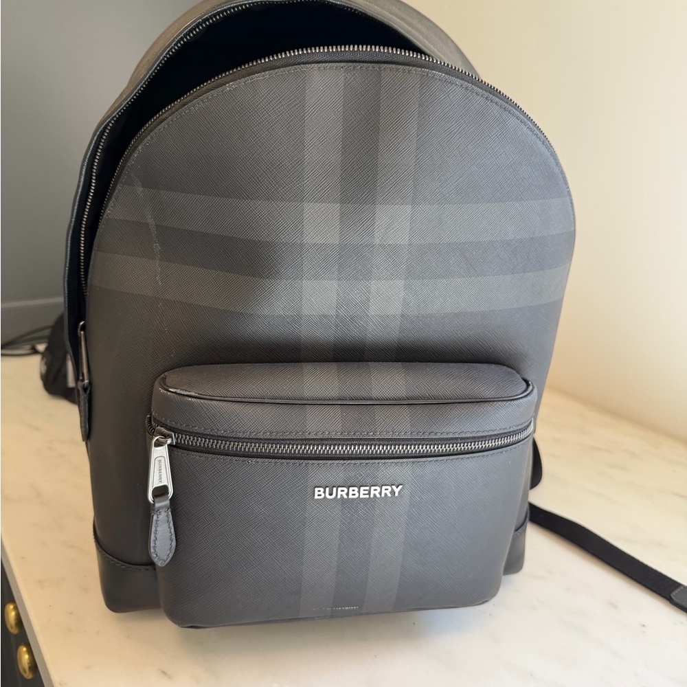 Burberry Charcoal Check Backpack